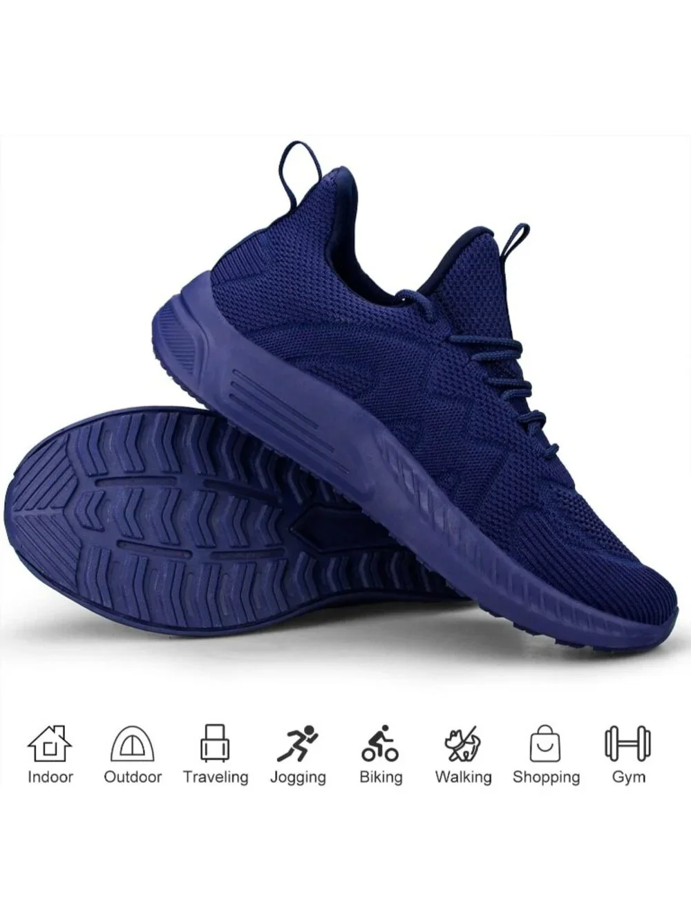 Men's Purple Blue Non Slip Athletic Sneaker Slip On Walking Casual Running Shoes